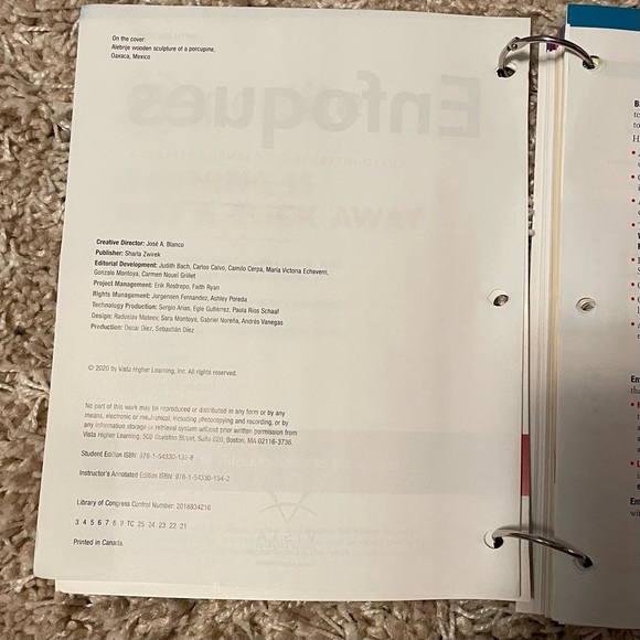 Enfoques Fifth Edition Student Edition - Loose Leaf - by Jose A. Blanco - Picture 6 of 10